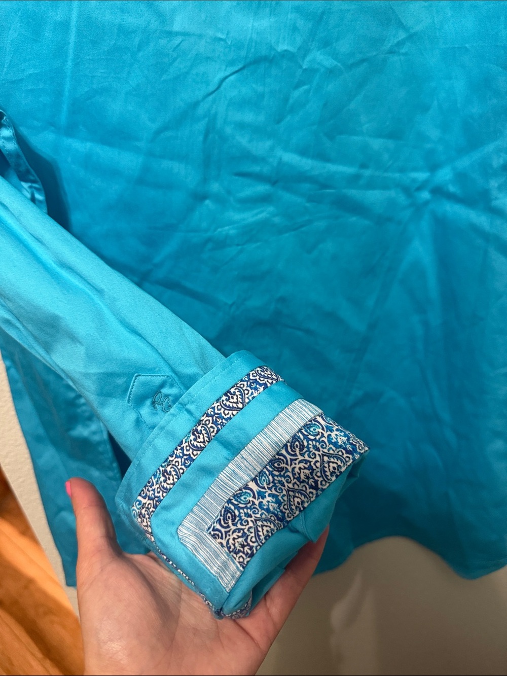Robert Graham Bright Turquoise Button-Down Shirt - Picture 5 of 5